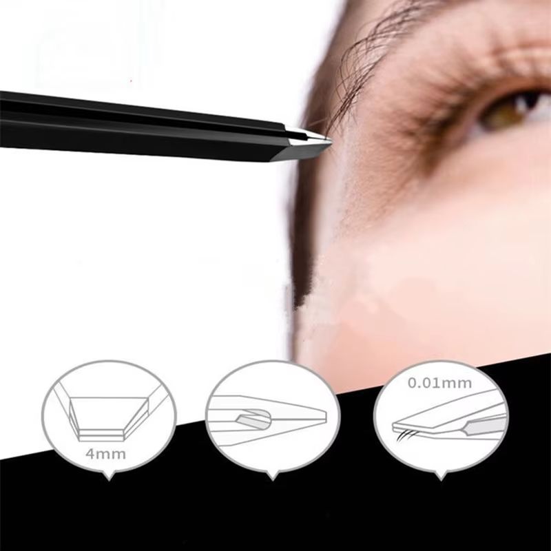 Precision Stainless Steel Eyebrow Tweezers  Slant Tip Hair Removal Tool For Makeup Eyelash Extensio 5