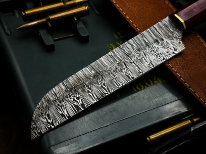 Custom Damascus Steel Hunting Knife  Resin Handle  Full Tang Design 2