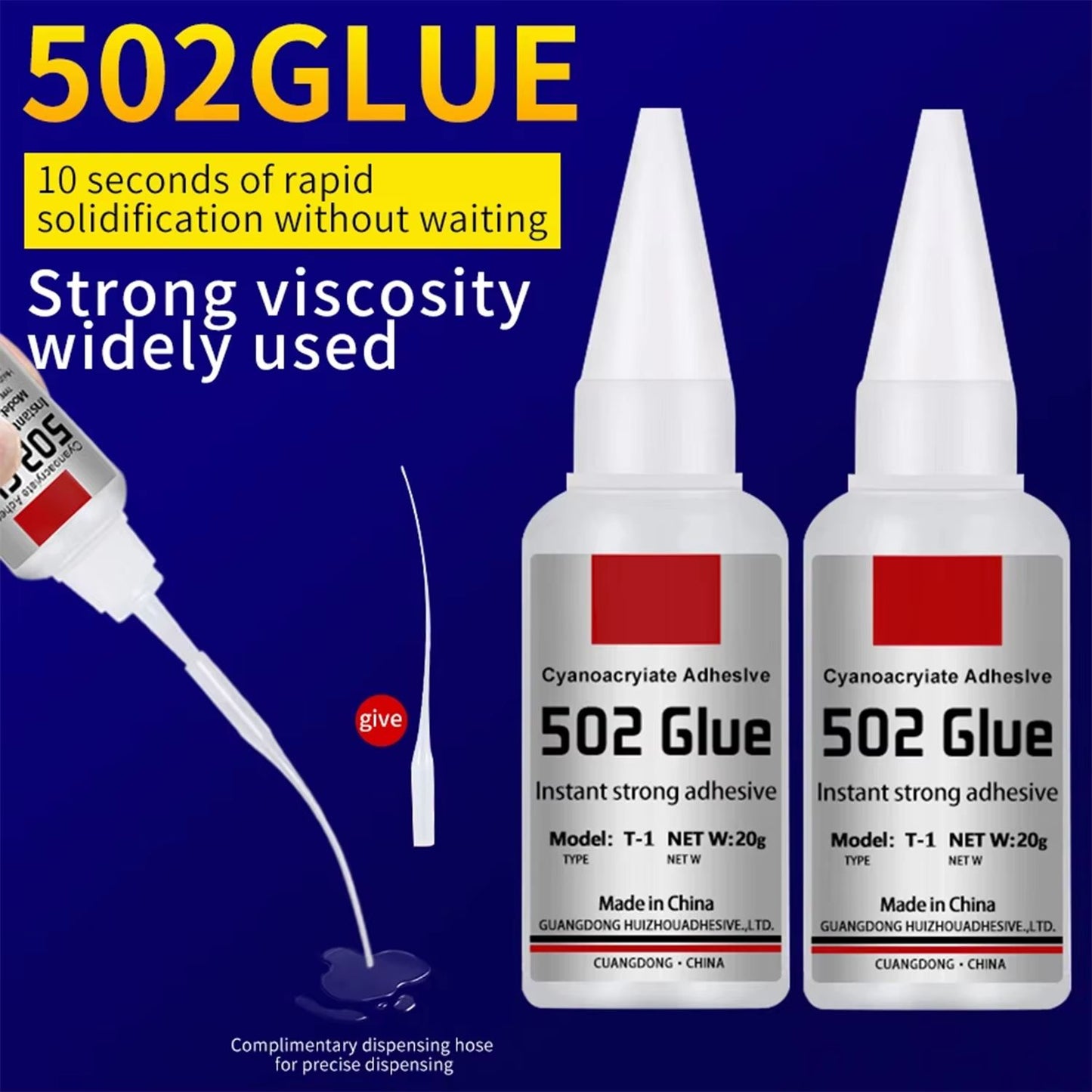 JXVX Super Bond 502 Instant Glue – Quick-Drying Super Glue for Leather, Wood, Metal & Rubber