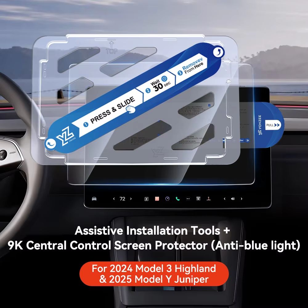 YZ Tempered Glass Screen Protector For Tesla Model 3Y  Matte AntiGlare HD Film For 20212025 Center  10