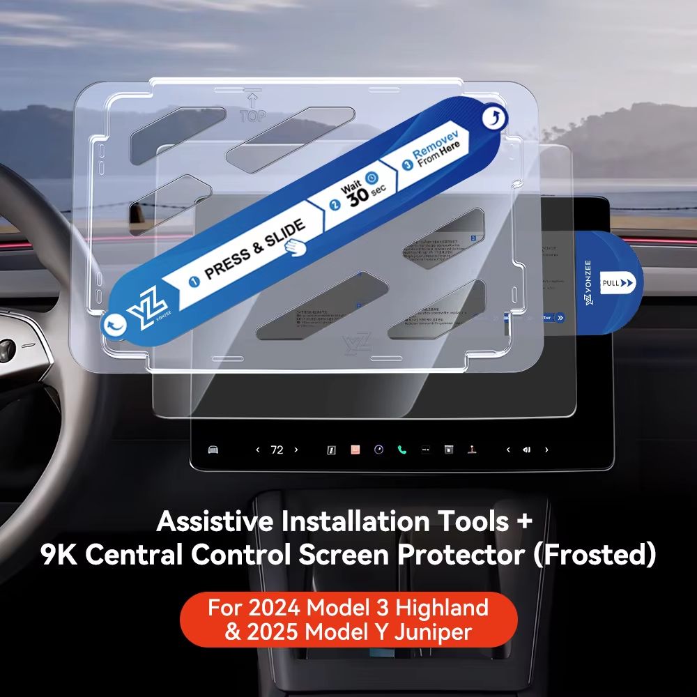 YZ Tempered Glass Screen Protector For Tesla Model 3Y  Matte AntiGlare HD Film For 20212025 Center  11