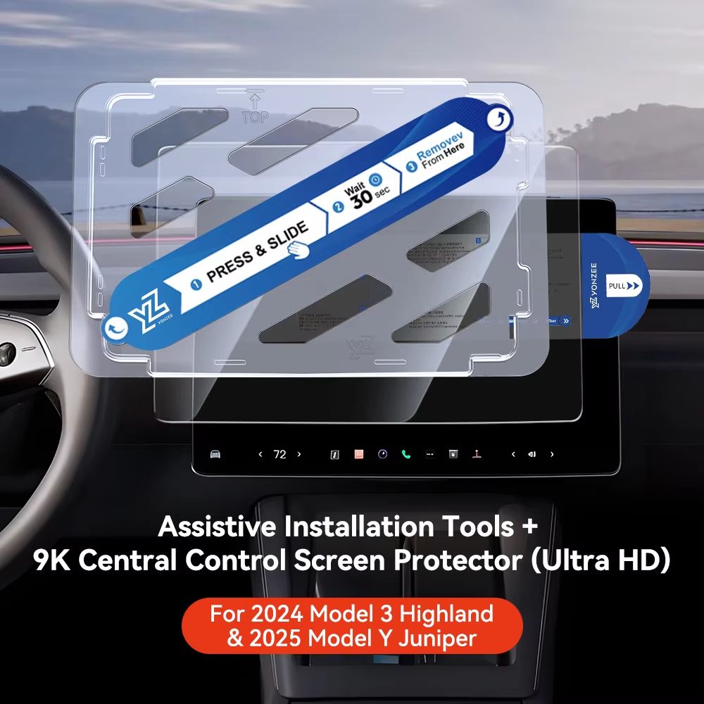 YZ Tempered Glass Screen Protector For Tesla Model 3Y  Matte AntiGlare HD Film For 20212025 Center  12