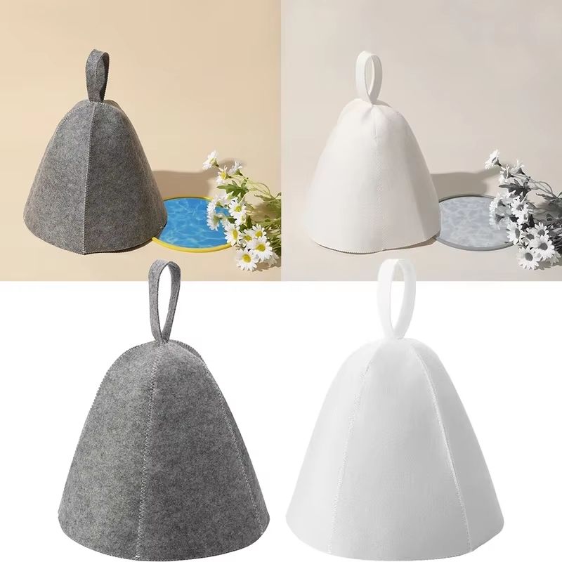 Premium Wool Felt AntiHeat Sauna Hat  Thick QuickDry Shower  Spa Cap For Hair Protection 5