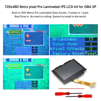 Laminated V5 IPS Backlit LCD Screen Replacement Kit For Game Boy Advance SP  No Shell Cutting Requi 2