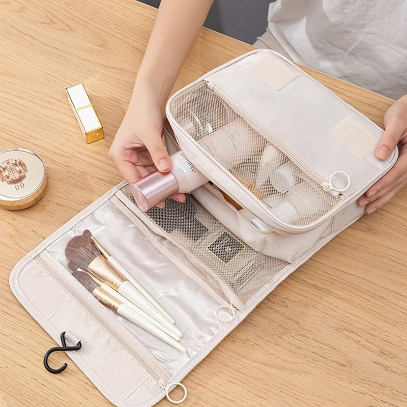 High Capacity Toiletries Bag, Waterproof Travel Makeup Organizer, Beauty Storage Pouch, Hanging Bathroom Wash Bag