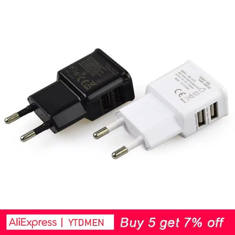 5V 2A EU Plug USB Wall Charger  Compact Travel Power Adapter For IPhone Samsung And Huawei Devices 1