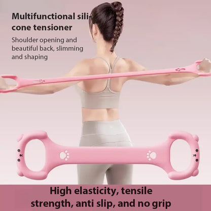 Yoga Pilates Elastic Band Figure 8 Resistance Rope Back Arm Training Fitness Stretching Band 1