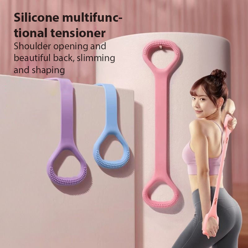 Yoga Pilates Elastic Band, Figure 8 Resistance Rope, Back Arm Training Fitness Stretching Band