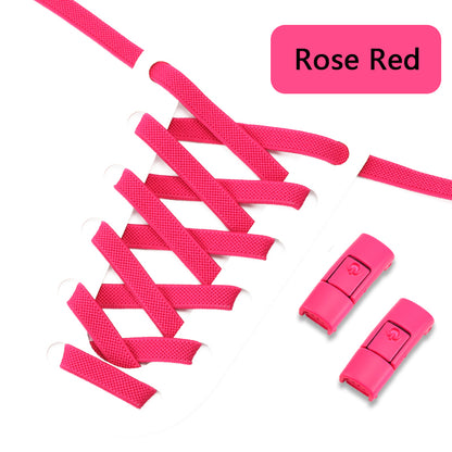 No Tie Elastic Shoelaces Press Lock Shoelace Colorful Sneakers Laces Tieless Shoe Laces One Size Ad 14