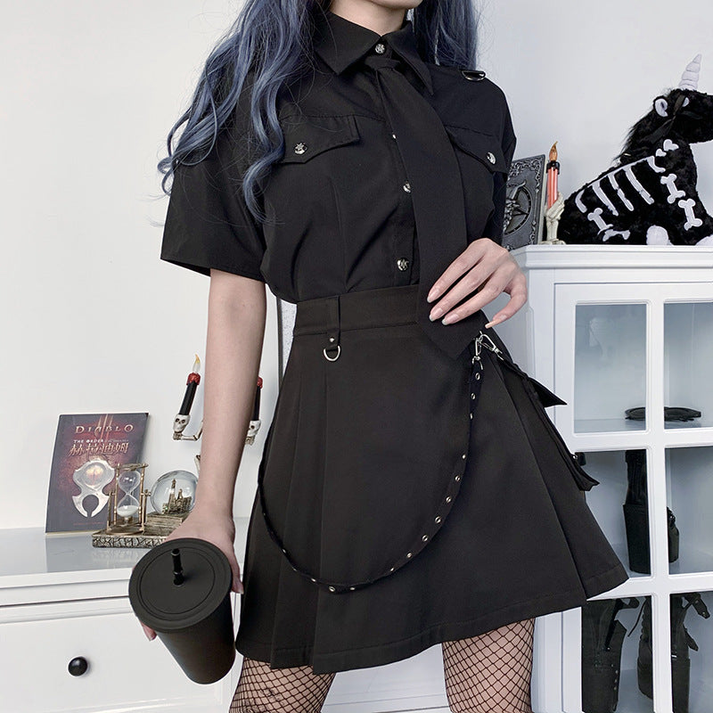 Plus Size Bandage Skirt, Harajuku Punk Gothic, High Waist Patchwork Mini, Womens Streetwear