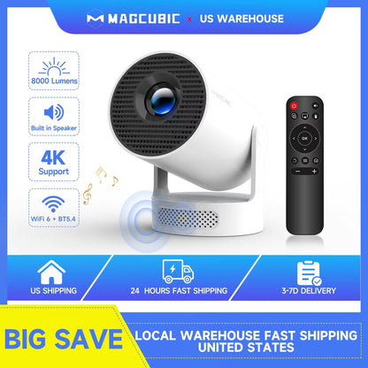 Magcubic HY300 Pro+ 4K Smart Projector – 8000 Lumens Android 11 WiFi 6 Home & Outdoor Theater