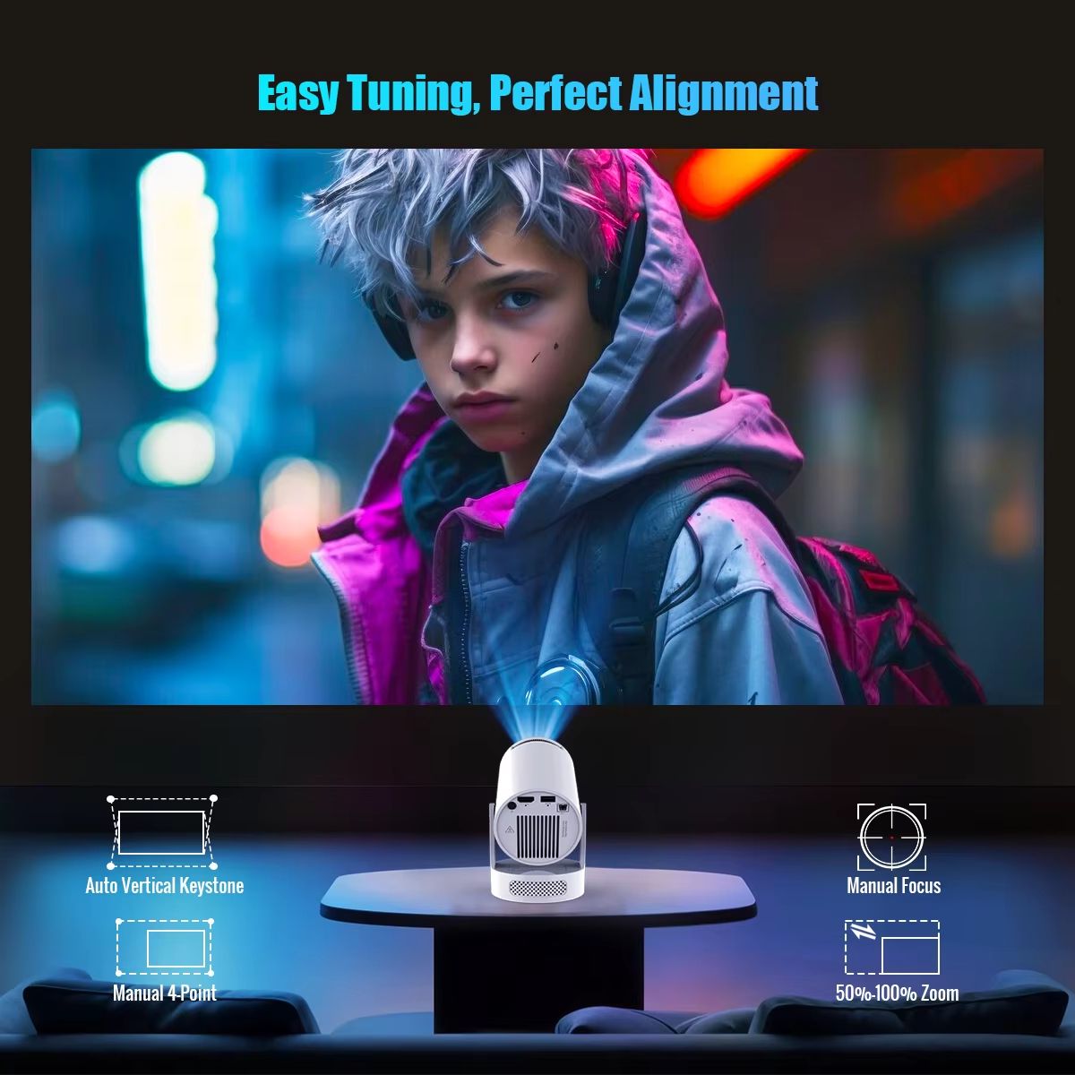 Magcubic HY300 Pro 4K Smart Projector  8000 Lumens Android 11 WiFi 6 Home  Outdoor Theater 2