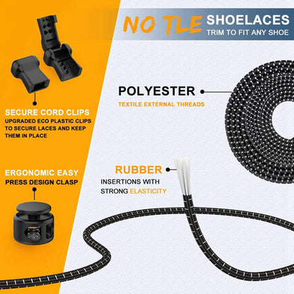 Elastic No Tie Shoelaces Quick Rubber Sneakers Lazy Laces Round Shoestrings Stretching Lock 2