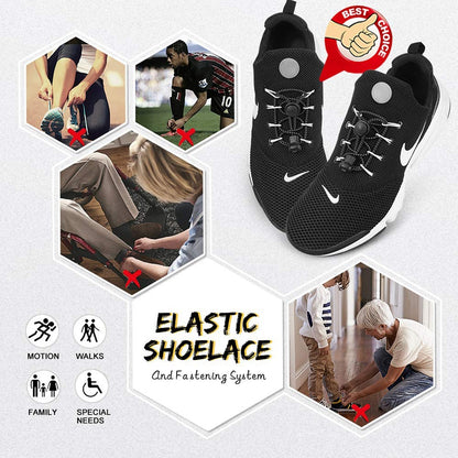 Elastic No Tie Shoelaces Quick Rubber Sneakers Lazy Laces Round Shoestrings Stretching Lock 1