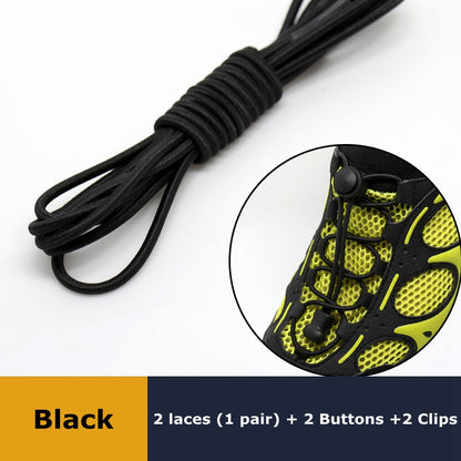 Elastic No Tie Shoelaces Quick Rubber Sneakers Lazy Laces Round Shoestrings Stretching Lock 4