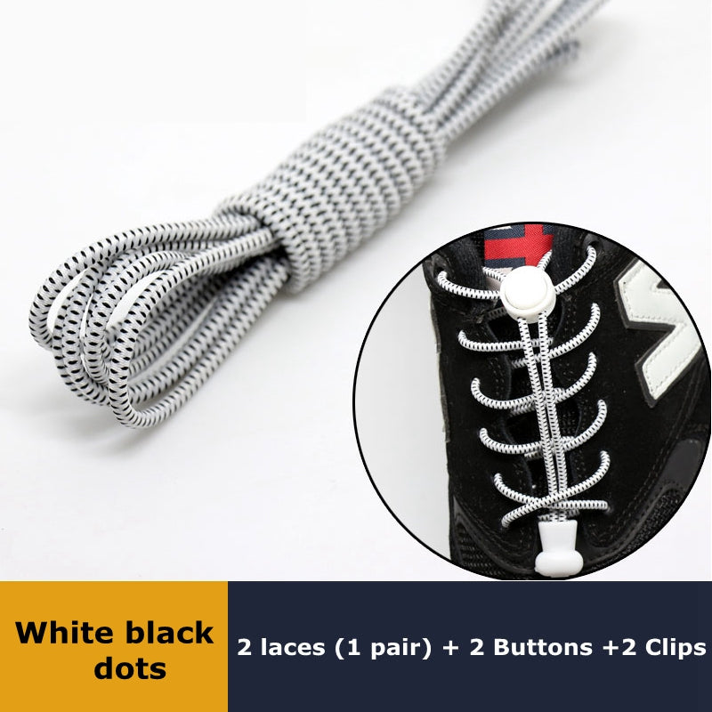 Elastic No Tie Shoelaces Quick Rubber Sneakers Lazy Laces Round Shoestrings Stretching Lock 5