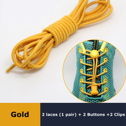 Elastic No Tie Shoelaces Quick Rubber Sneakers Lazy Laces Round Shoestrings Stretching Lock 6