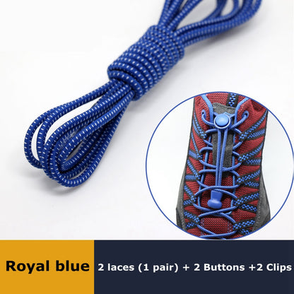 Elastic No Tie Shoelaces Quick Rubber Sneakers Lazy Laces Round Shoestrings Stretching Lock 7