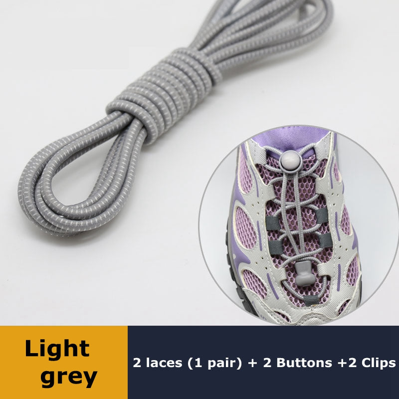 Elastic No Tie Shoelaces Quick Rubber Sneakers Lazy Laces Round Shoestrings Stretching Lock 9