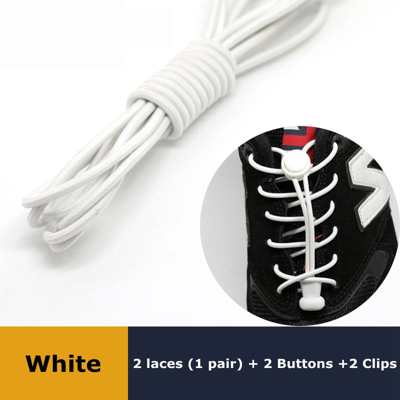 Elastic No Tie Shoelaces Quick Rubber Sneakers Lazy Laces Round Shoestrings Stretching Lock 13
