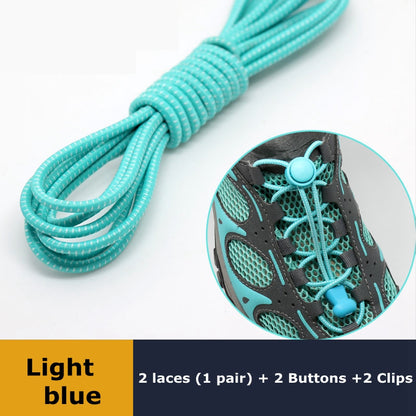 Elastic No Tie Shoelaces Quick Rubber Sneakers Lazy Laces Round Shoestrings Stretching Lock 10
