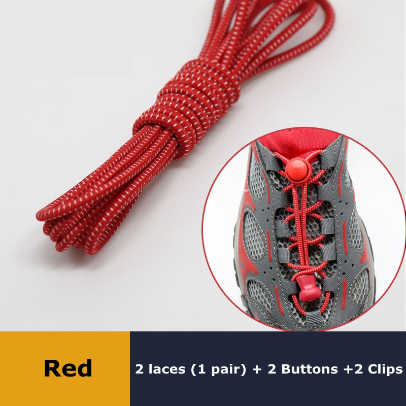 Elastic No Tie Shoelaces Quick Rubber Sneakers Lazy Laces Round Shoestrings Stretching Lock 11