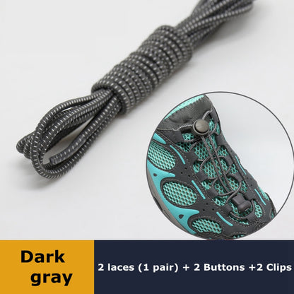 Elastic No Tie Shoelaces Quick Rubber Sneakers Lazy Laces Round Shoestrings Stretching Lock 14
