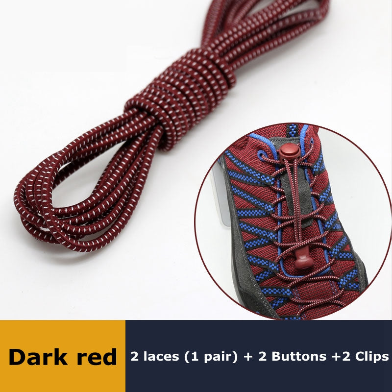 Elastic No Tie Shoelaces Quick Rubber Sneakers Lazy Laces Round Shoestrings Stretching Lock 20