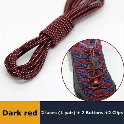 Elastic No Tie Shoelaces Quick Rubber Sneakers Lazy Laces Round Shoestrings Stretching Lock 20