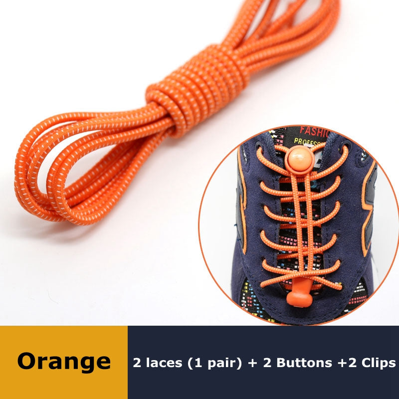 Elastic No Tie Shoelaces Quick Rubber Sneakers Lazy Laces Round Shoestrings Stretching Lock 21