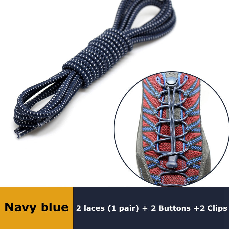 Elastic No Tie Shoelaces Quick Rubber Sneakers Lazy Laces Round Shoestrings Stretching Lock 22