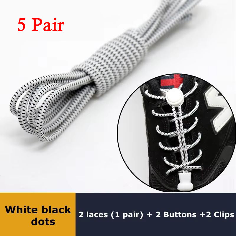 Elastic No Tie Shoelaces Quick Rubber Sneakers Lazy Laces Round Shoestrings Stretching Lock 26