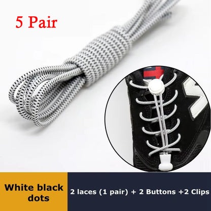Elastic No Tie Shoelaces Quick Rubber Sneakers Lazy Laces Round Shoestrings Stretching Lock 26