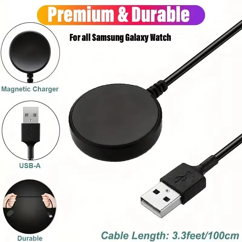 Wireless Charger Dock for Samsung Galaxy Watch 3–8 Series – Fast USB Type-C PD Charging Station