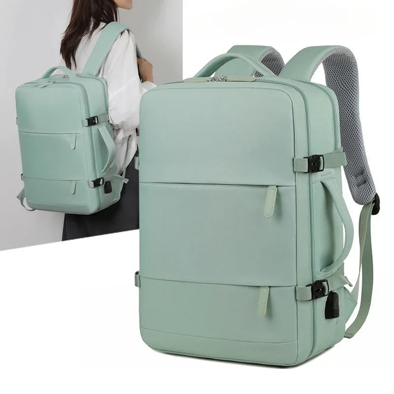 Large Capacity Waterproof Backpack, Men Women's Multifunction Journey Bag With Shoe Storage, Dry and Wet Separation Bag