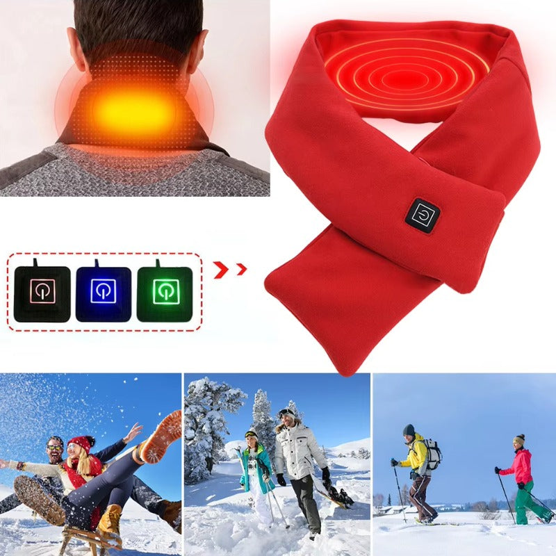 Electric Neck Warmer, USB Heating Scarf, Adjustable 3 Gear Temperature, Soft Fleece Wrap, Washable, Warm Comfort