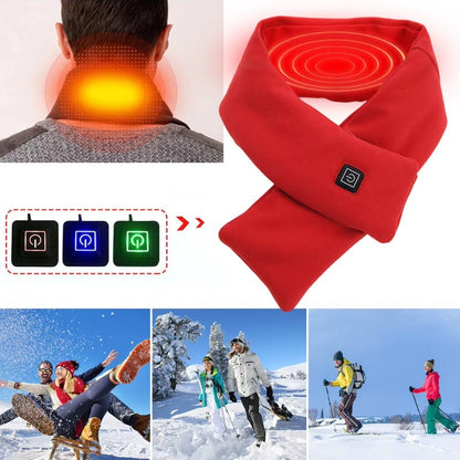 Electric Neck Warmer, USB Heating Scarf, Adjustable 3 Gear Temperature, Soft Fleece Wrap, Washable, Warm Comfort
