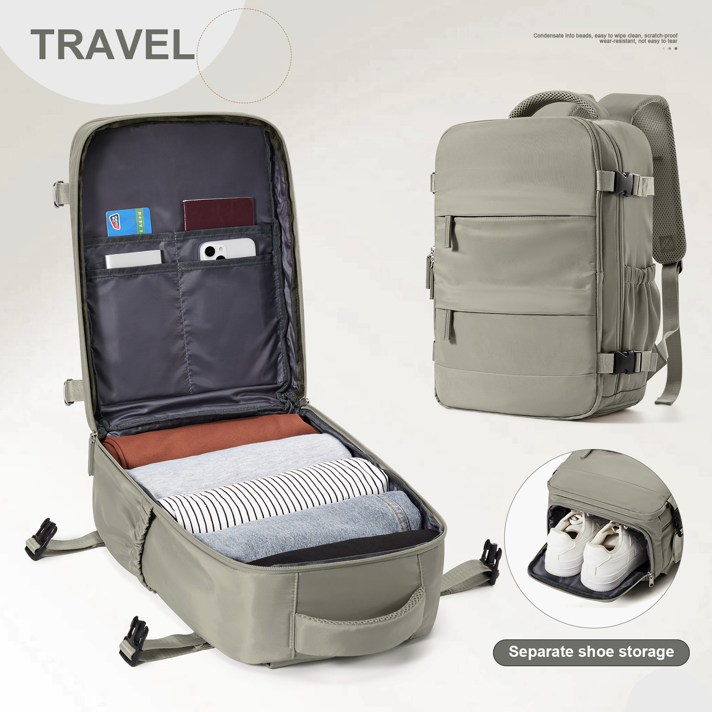 Cabin Bag Travel, Backpack for Men Women, Hand Luggage, Leisure Laptop Backpack
