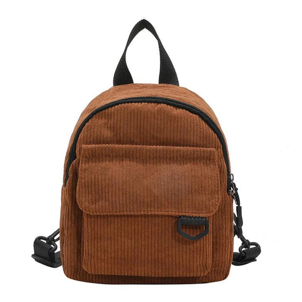 Corduroy texture, mini backpack ins, versatile backpack, super popular cute, commuting makeup bag, student bag
