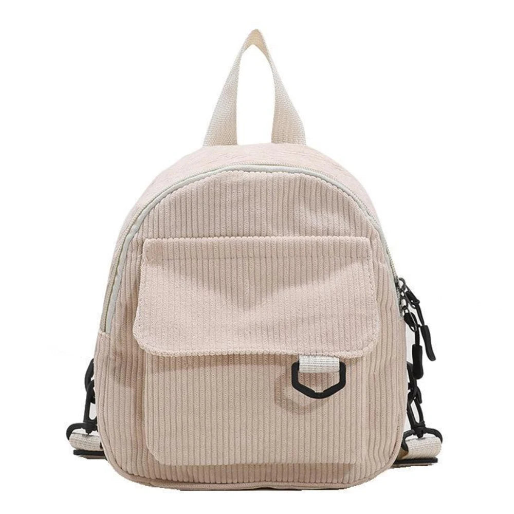 Corduroy texture, mini backpack ins, versatile backpack, super popular cute, commuting makeup bag, student bag