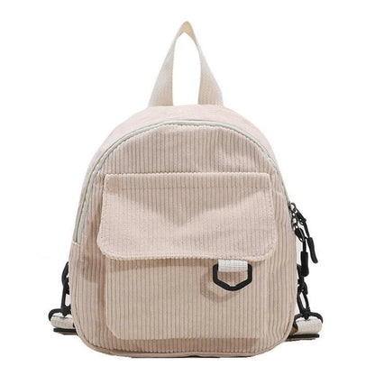 Corduroy texture, mini backpack ins, versatile backpack, super popular cute, commuting makeup bag, student bag