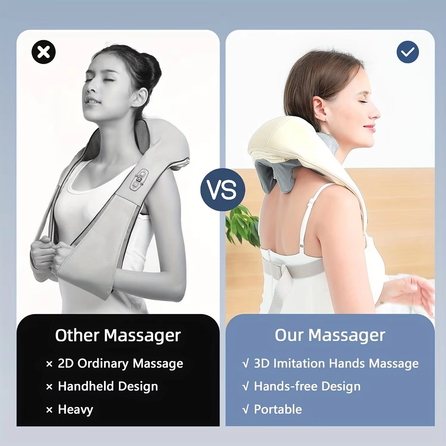 Wireless Shoulder And Back Kneading Massage, Beige Neck And Shoulder Massager, Shawl Trapezius Neck Cervical Masajeador