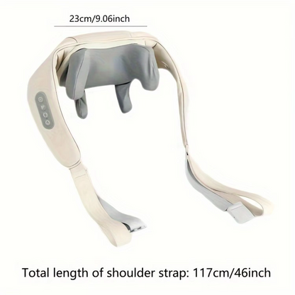 Wireless Shoulder And Back Kneading Massage, Beige Neck And Shoulder Massager, Shawl Trapezius Neck Cervical Masajeador