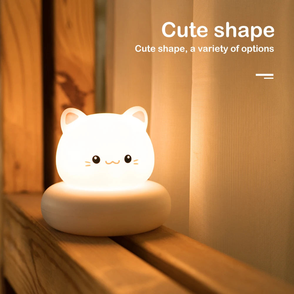 Touch Control Nightlight, Cute Animal Night Light for Kids, 3 Level Dimmable Nursery Sleeping Lamp, Breastfeeding Toddle