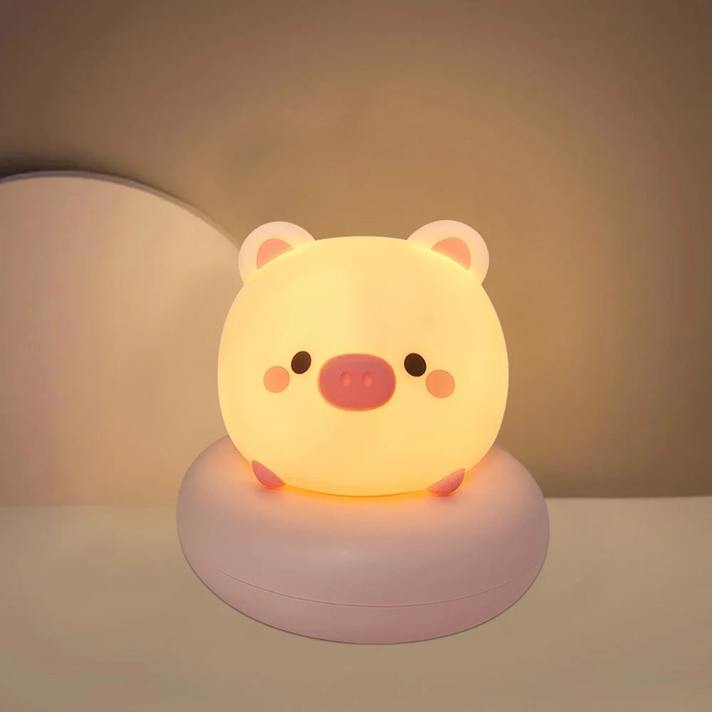 Touch Control Nightlight, Cute Animal Night Light for Kids, 3 Level Dimmable Nursery Sleeping Lamp, Breastfeeding Toddle