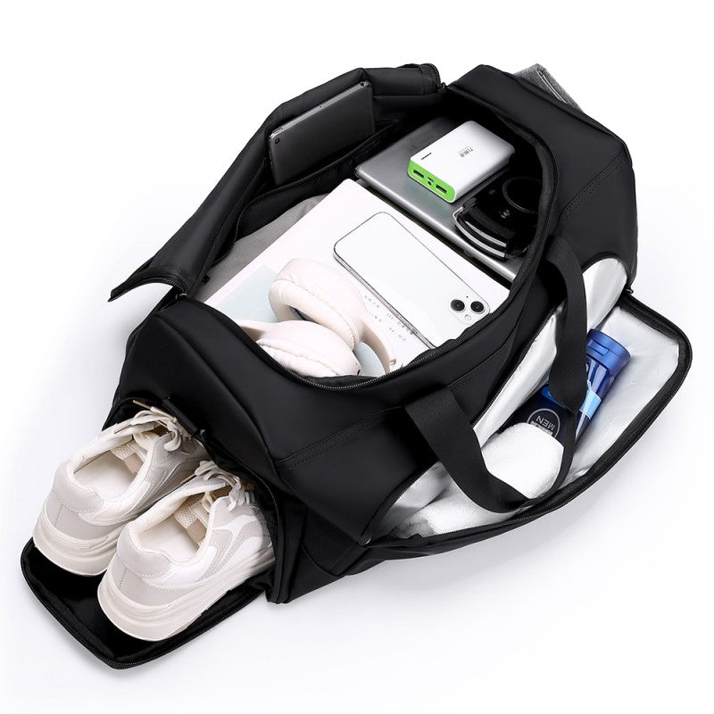 Large Capacity Handbag, Sports Gym Bag, Portable Travel Duffel Bag, Multi-compartment with Shoes Storage