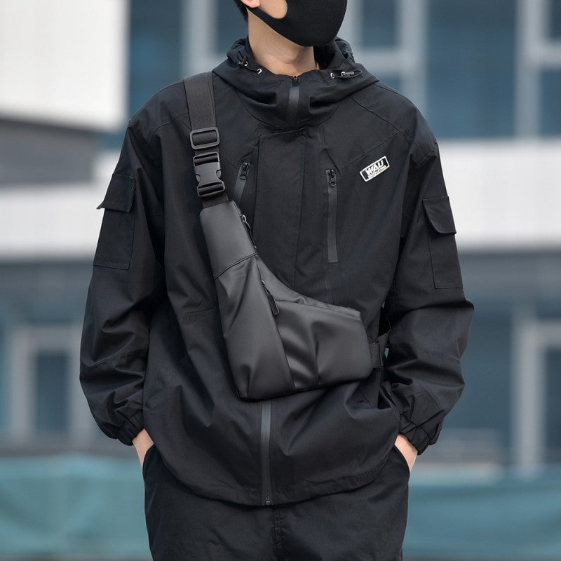 Casual Chest Bag AntiTheft Triangle Adjustable Strap For Men Travel Outdoor Activities Commuting 4