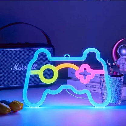 USB Powered Game Controller Neon Light, Gaming Room Decor, Childrens Room Art, LED Neon Sign