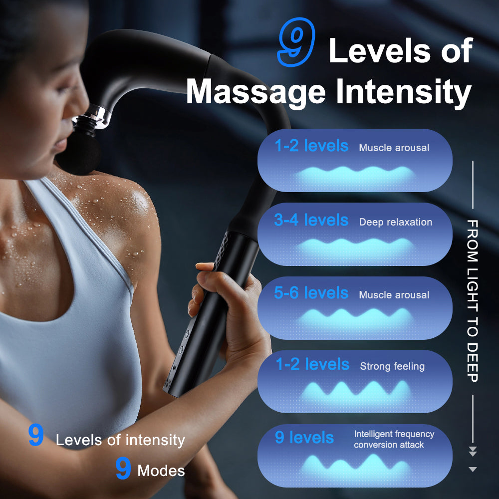 High Frequency Vibration Massage Gun Fascia Gun With Bent Handle Muscle Relaxation Back And Neck Ma 3
