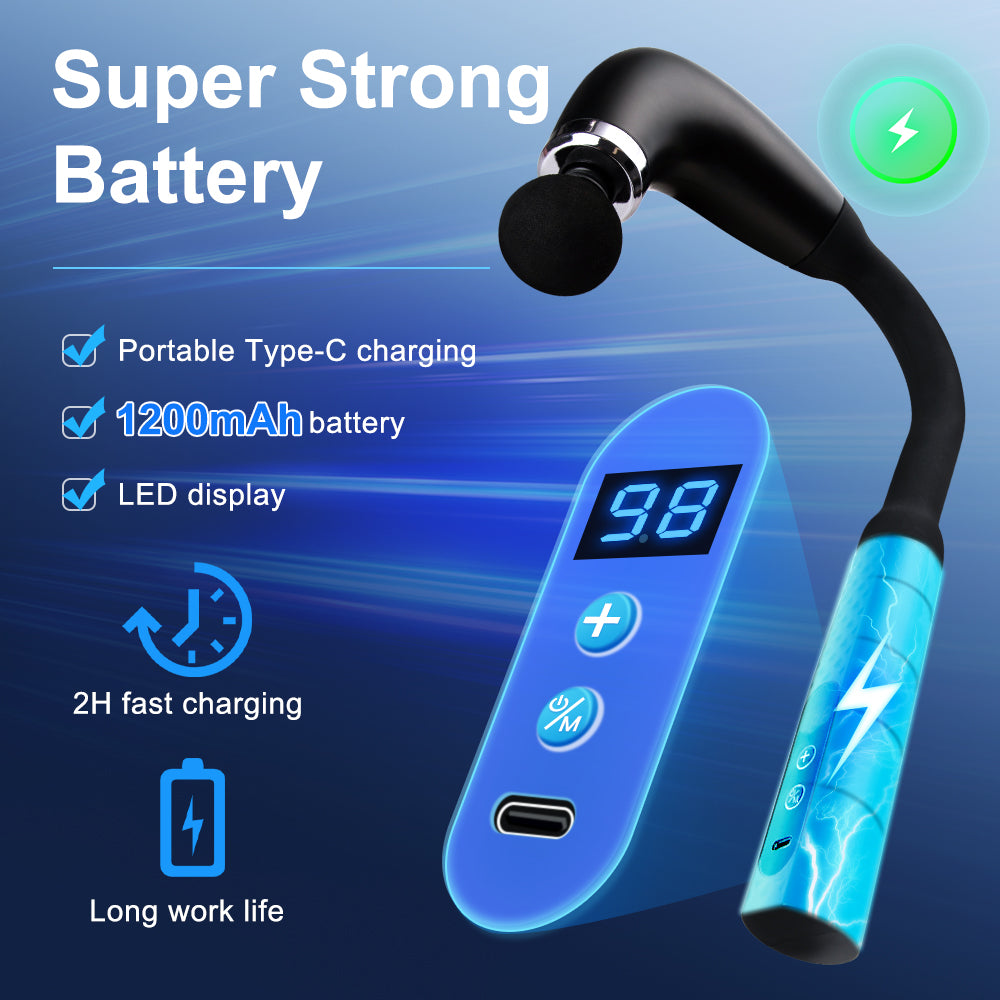 High Frequency Vibration Massage Gun Fascia Gun With Bent Handle Muscle Relaxation Back And Neck Ma 4